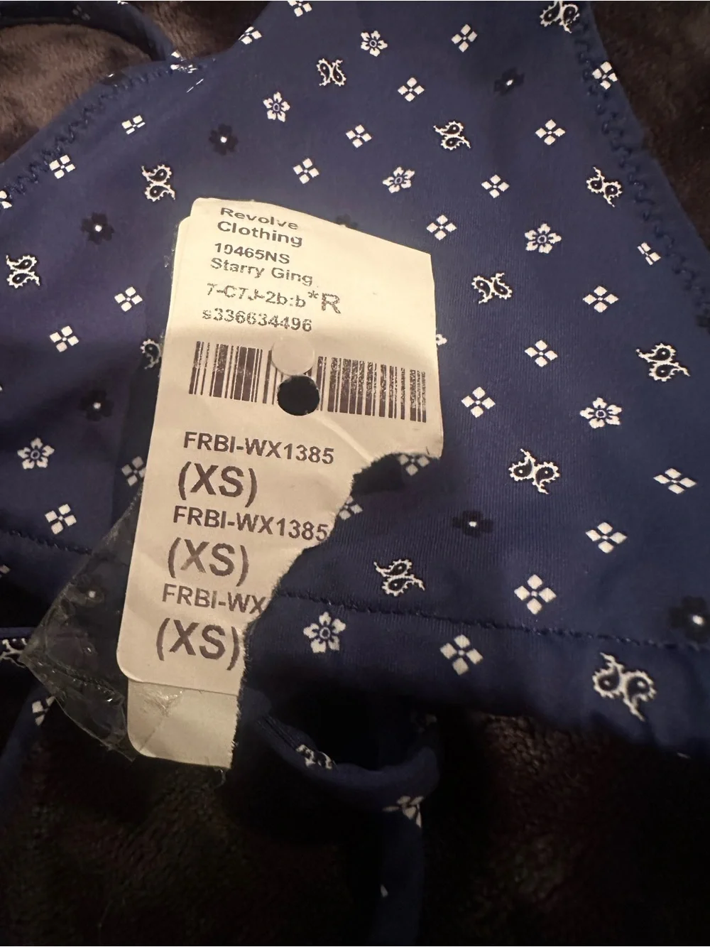 Frankie's Bikinis Revolve reversible Kealy starry Gingham bikini top XS